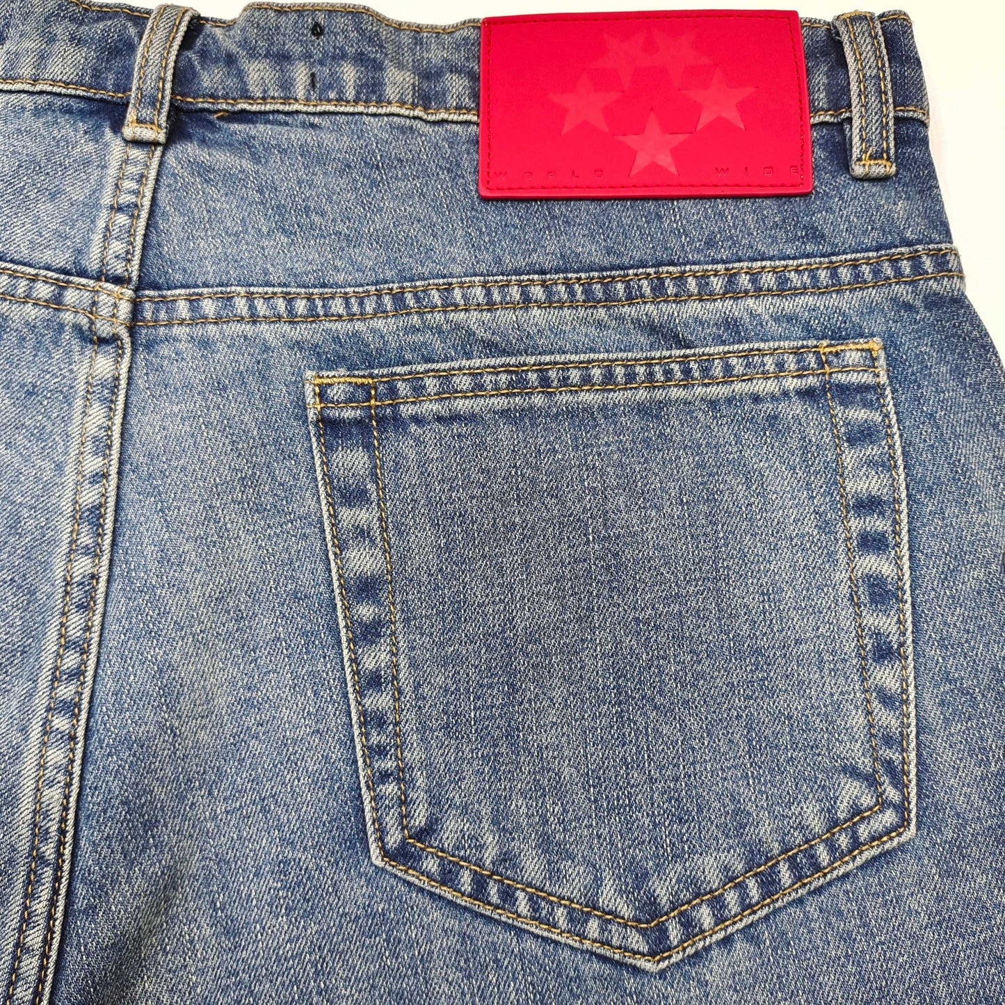 Sp5der Web Stone Denim Shorts 'blue Wash