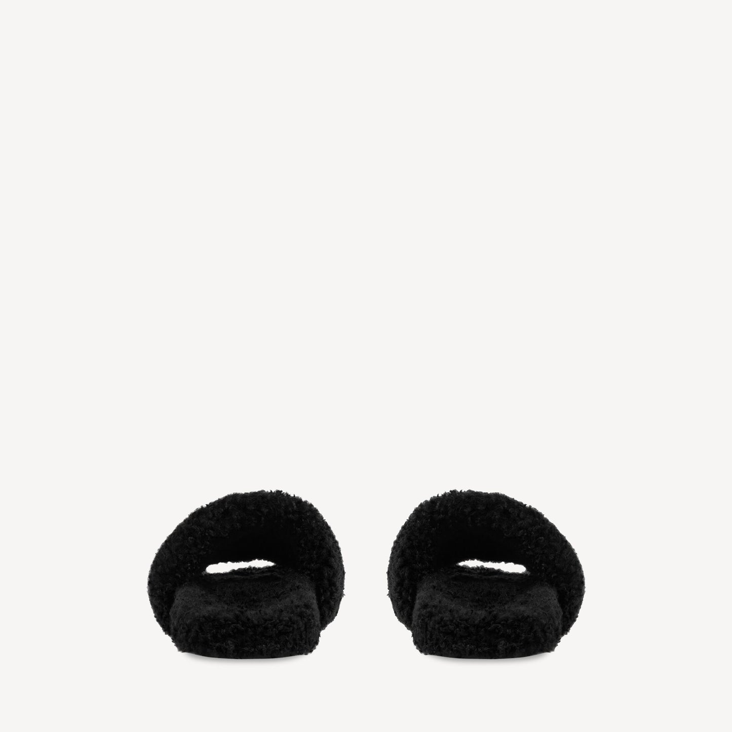 Balenciaga black furry slides