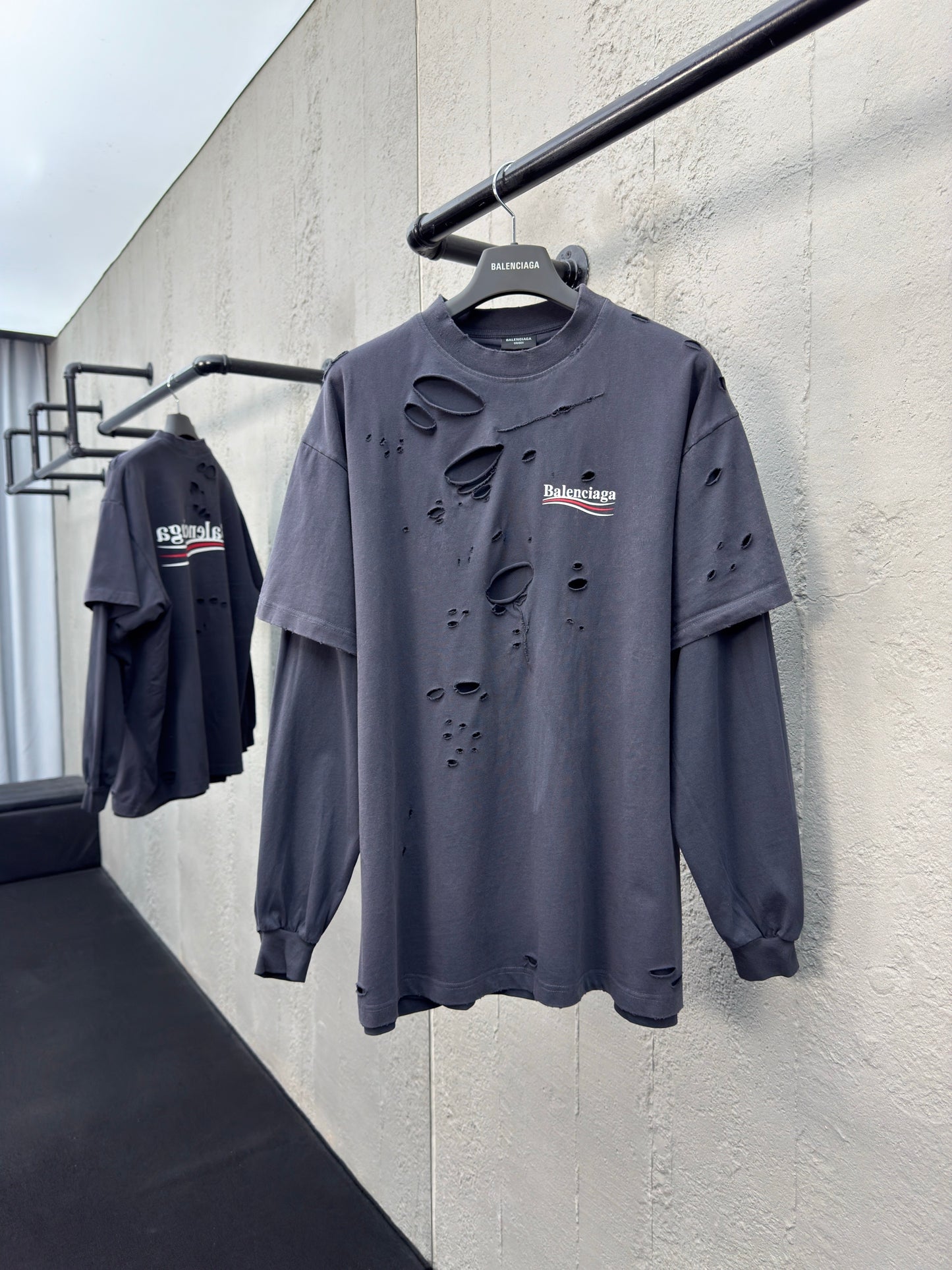 Balenciaga Political Campaign Long-Sleeve Layered T-Shirt 'Black