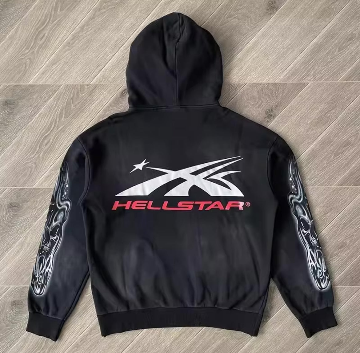 HELLSTAR AIRBRUSHED  SKULL set Hoodie & Sweatpants