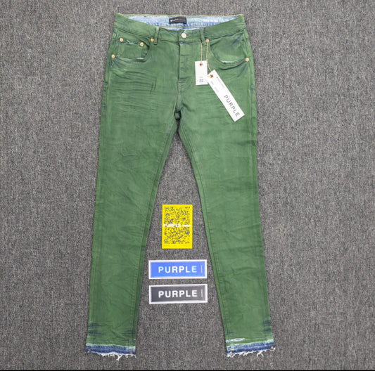 Purple Green Fanfare Color Coated Gradient Low Rise Skinny Jeans