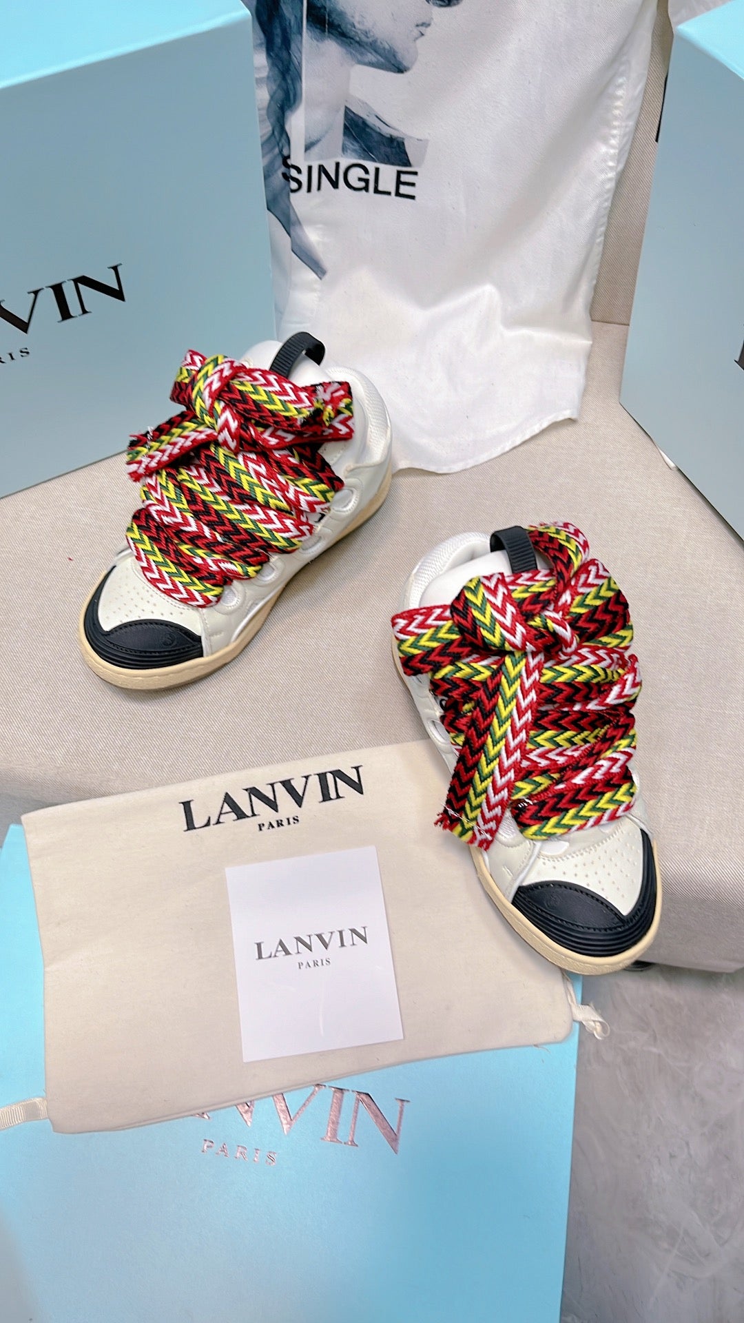 Lanvins curb sneakers colorful laces
