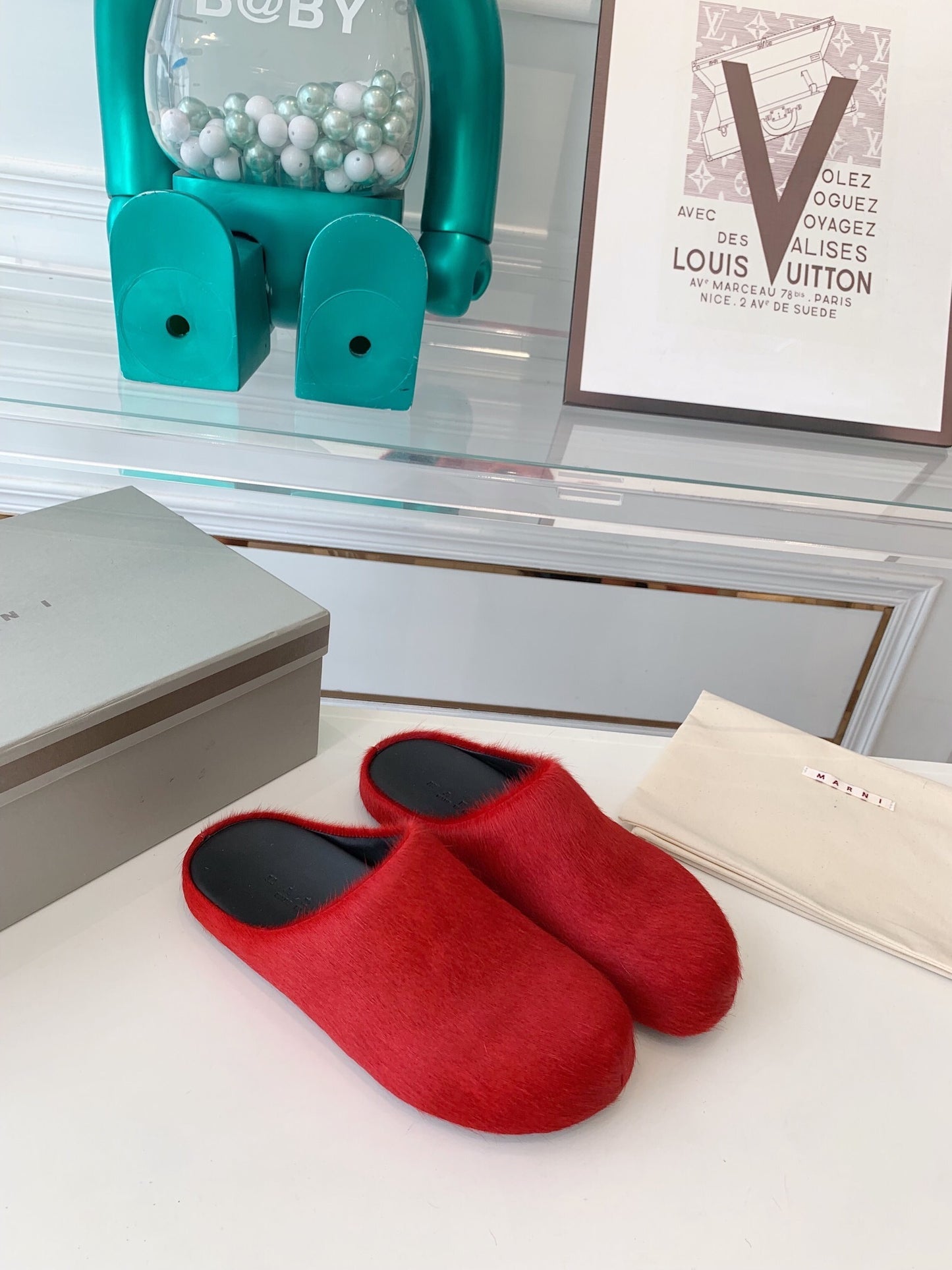Marni slides loafers red