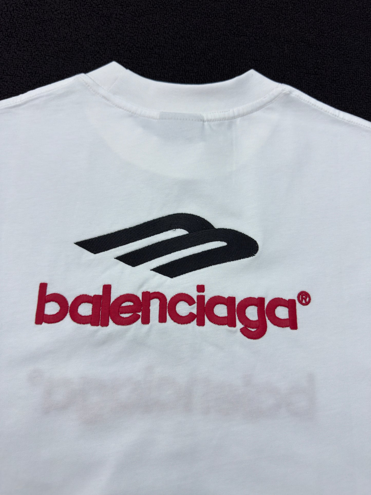 Balenciaga Letter Embroidery Long Sleeve T-Shirt White