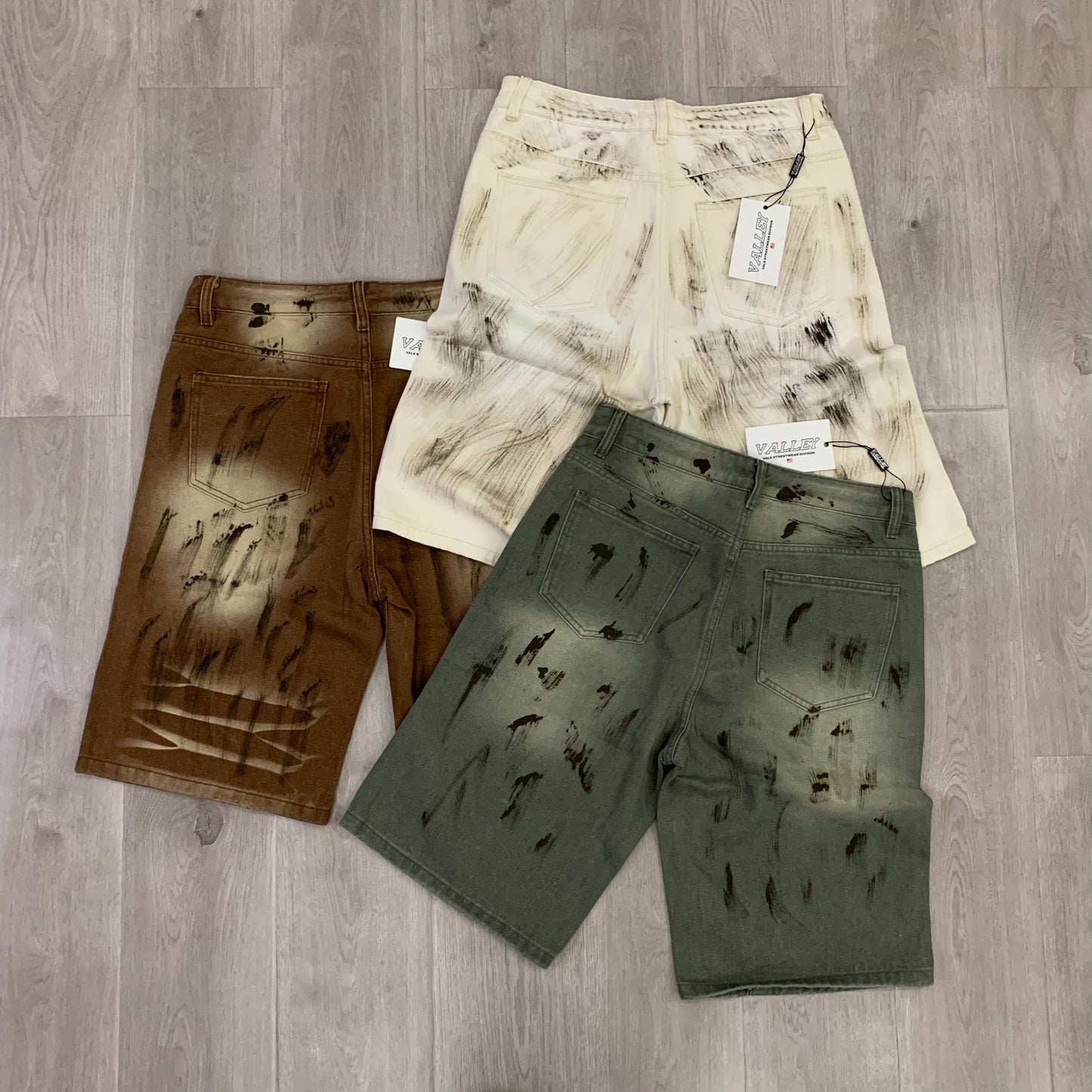 Vale Forever Skittles Jorts Men's Rhinestones Denim Shorts