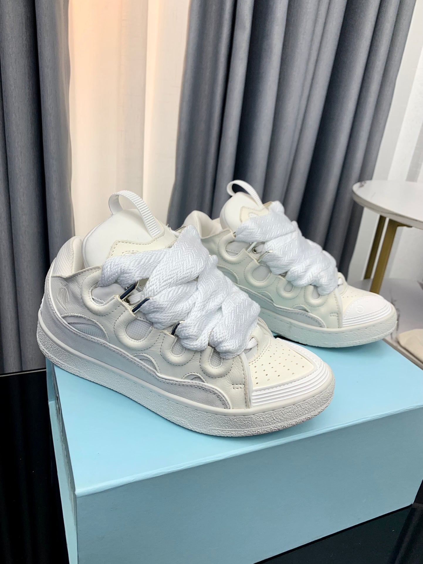 Lanvins curb sneakers all white