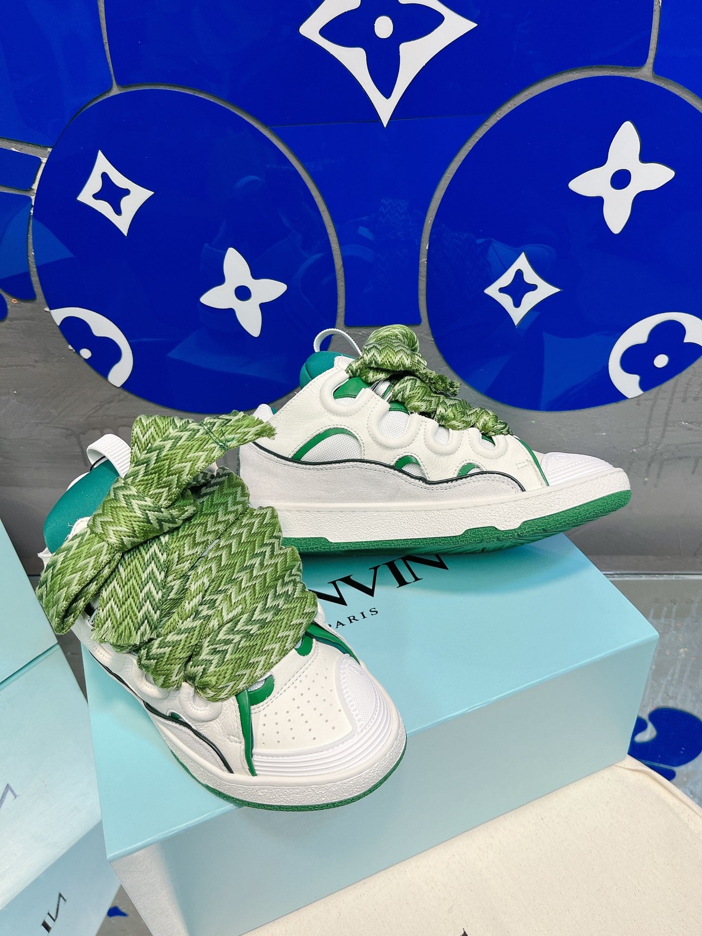 Green Lanvins curb sneakers