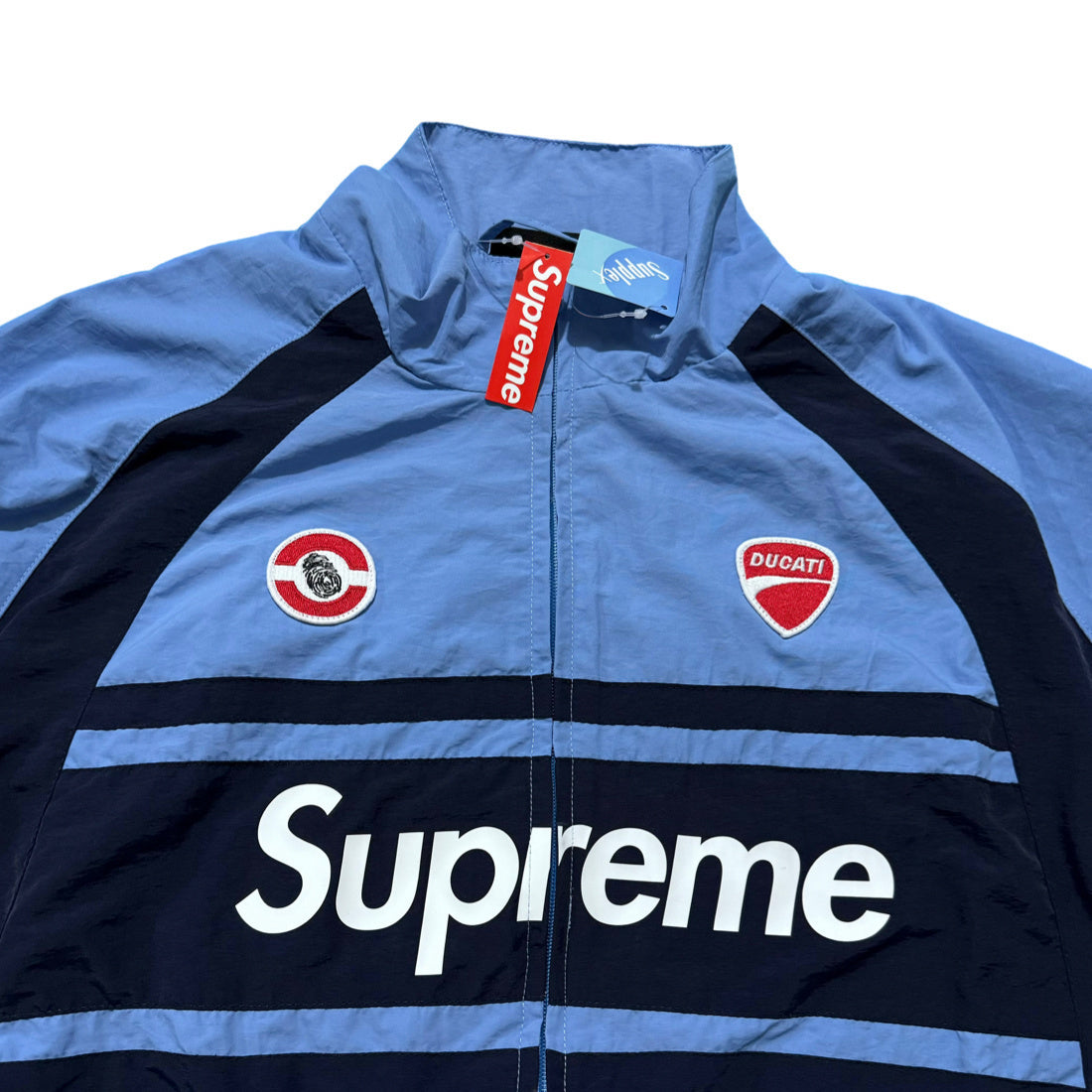 Supreme Ducati track jacket black and blue
