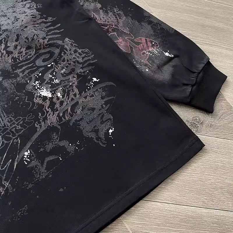 Hellstar black graffiti longsleave