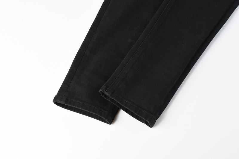 KSUBI denim black skinny jeans with writing