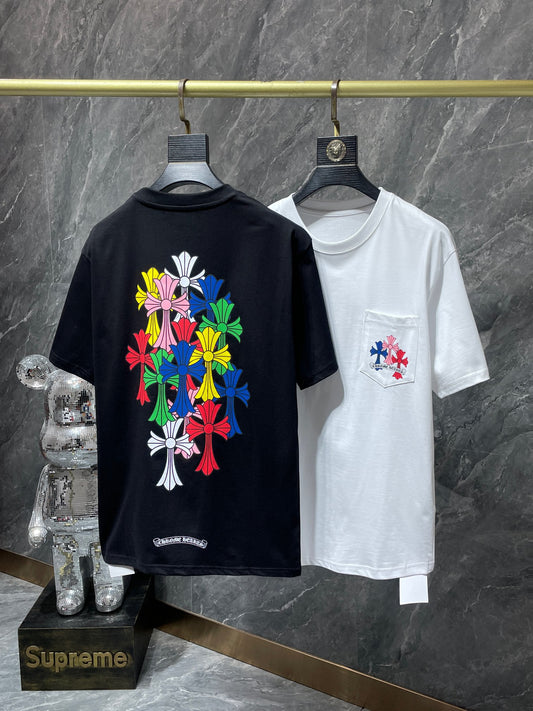 Chrome hearts tee with colorful crosses