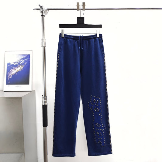 Sp5der FW25 Punk V3 Studded Sweatpant Blue