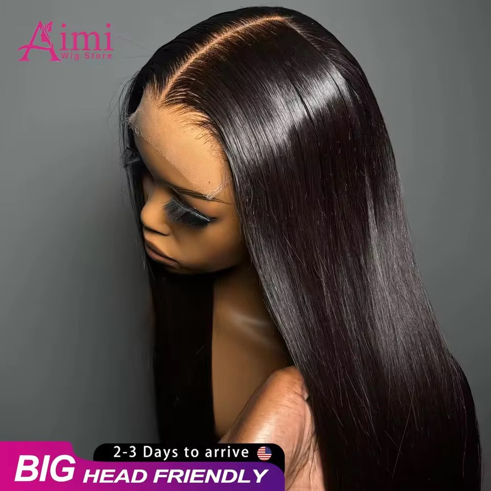 40 46 Inch 13x4 13x6 HD Transparent Bone Straight Lace Front Wigs 220 Density Brazilian Human Hair Wigs For Women