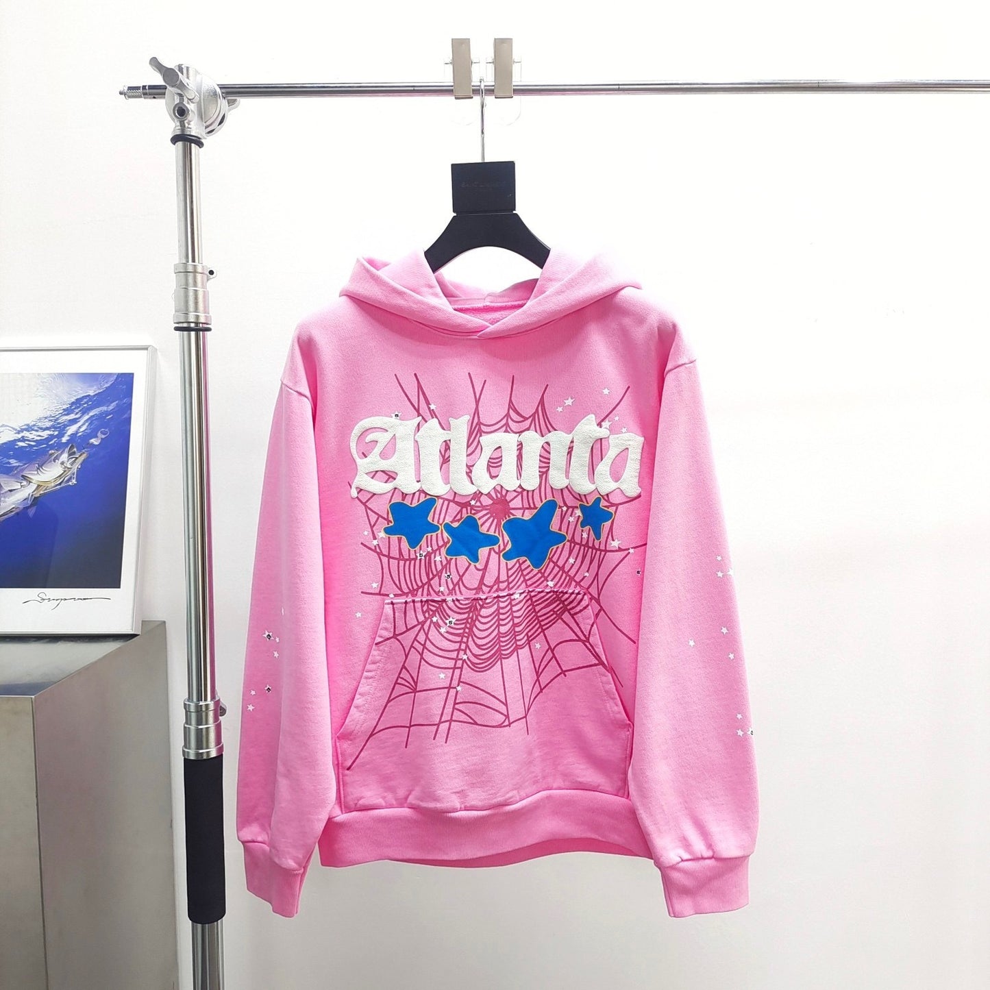 Pink Atlanta sp5der hoodie