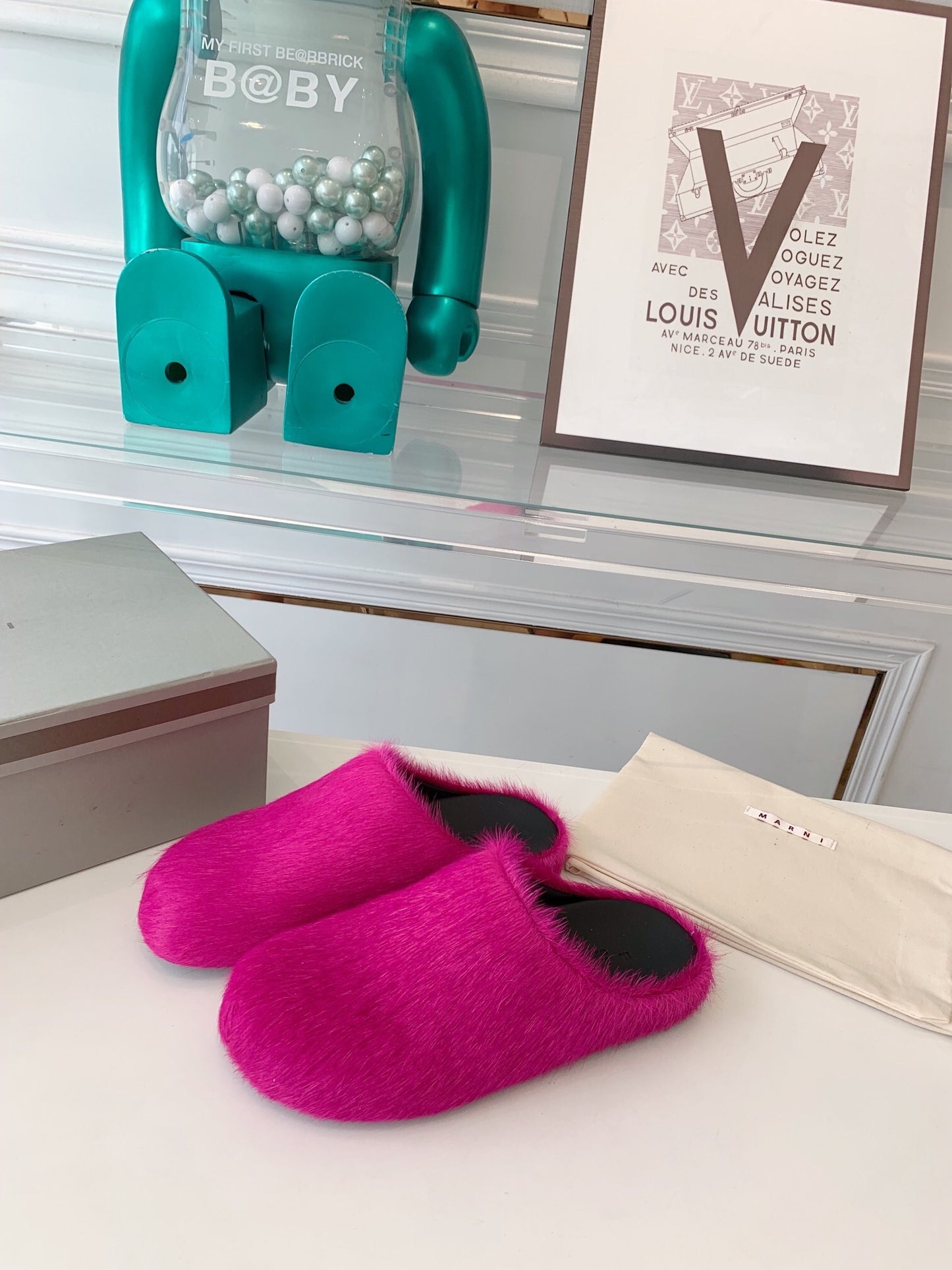 Marni slides loafers hot pink