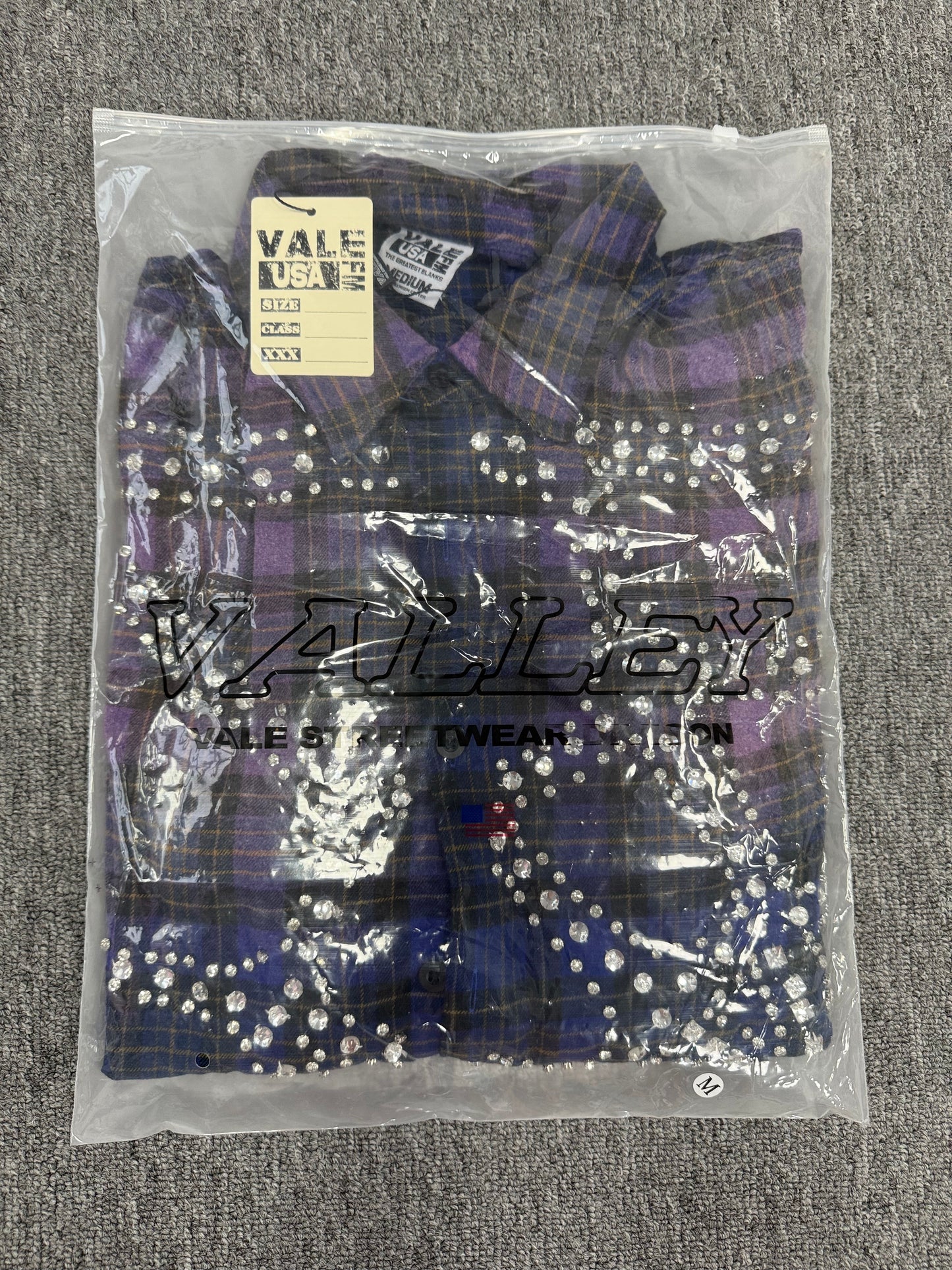 Vale Forever Rhinestone Plaid Flannel Blue/Black