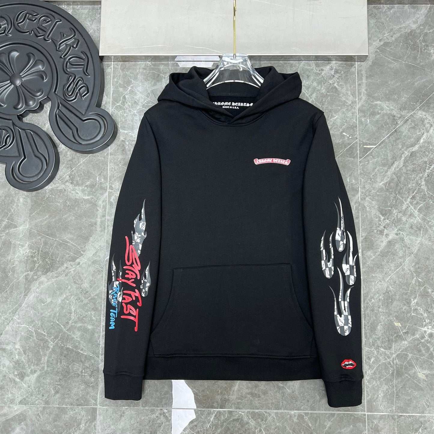 Chrome  hearts black race team hoodie