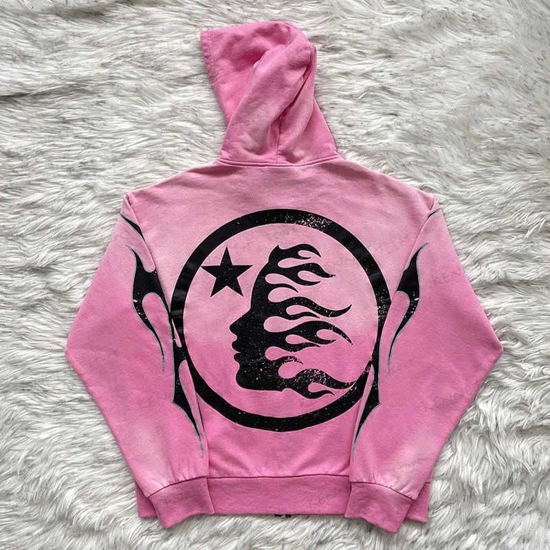 Hellstar pink zip up hoodie