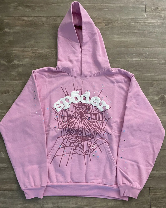 Sp5der OG Web Hoodie 'Pink'