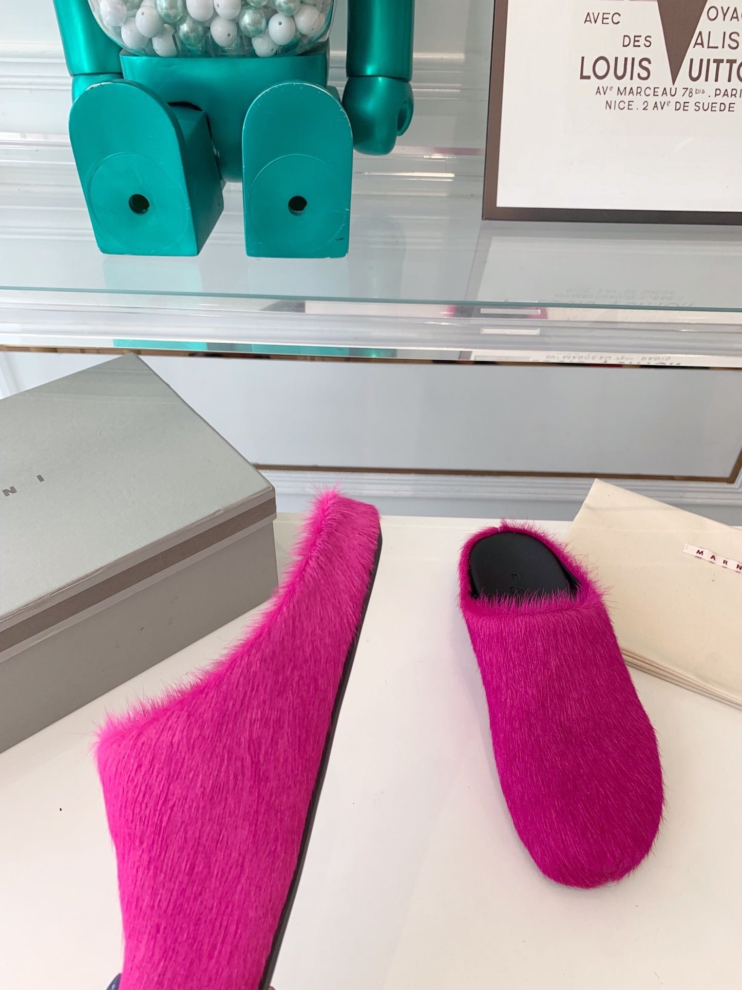 Marni slides loafers hot pink