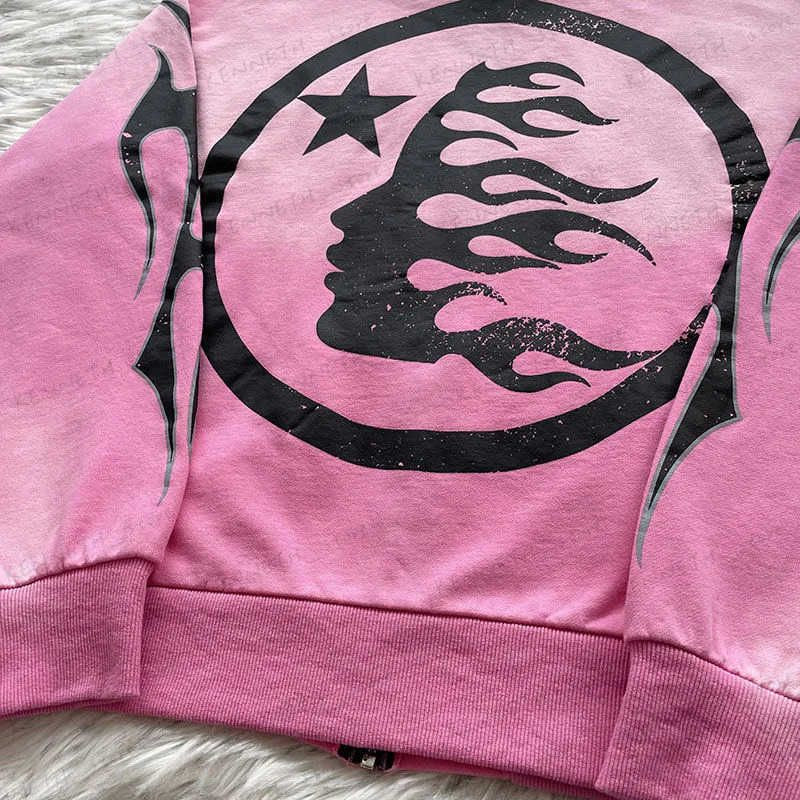 Hellstar pink zip up hoodie