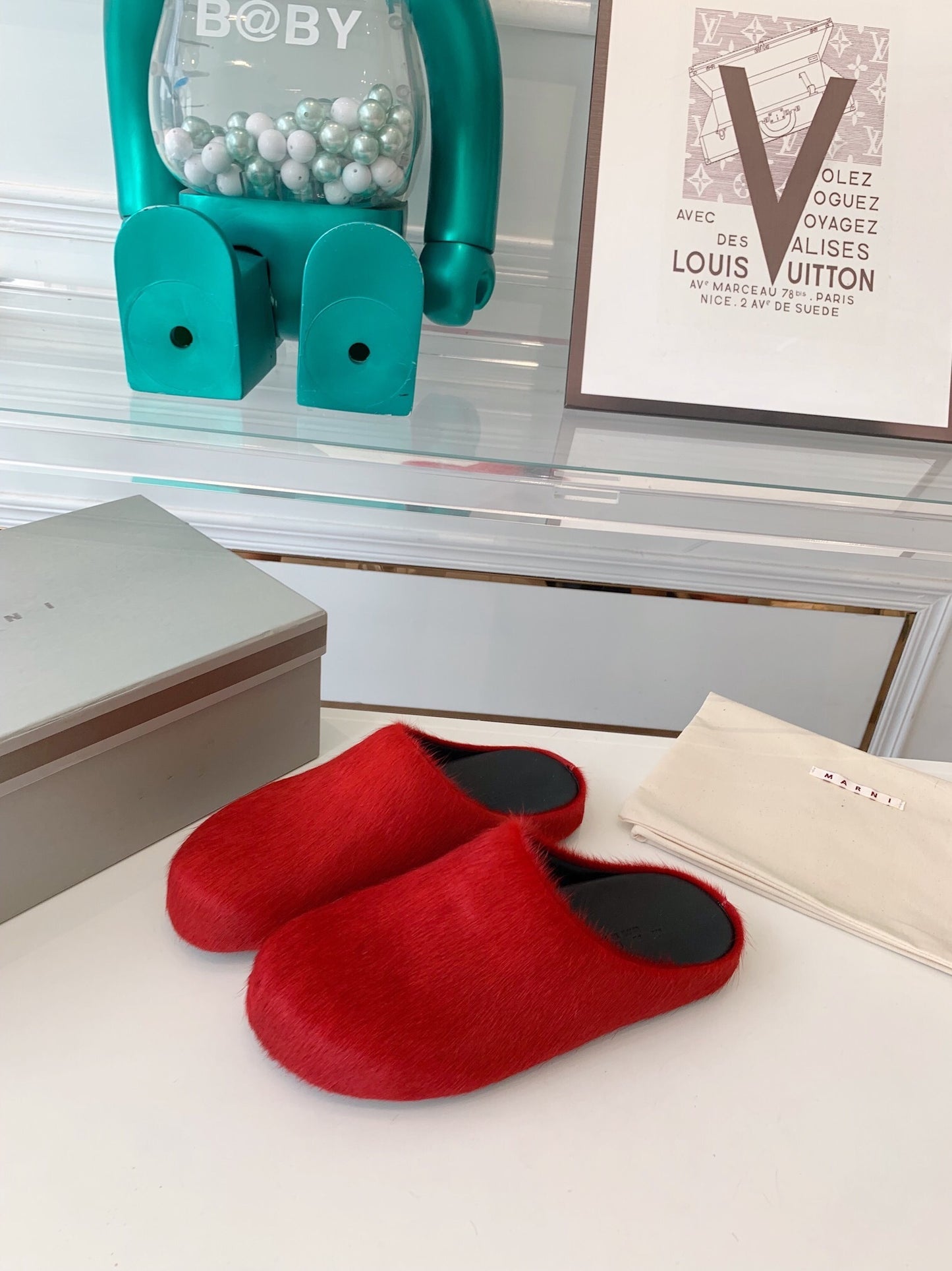 Marni slides loafers red