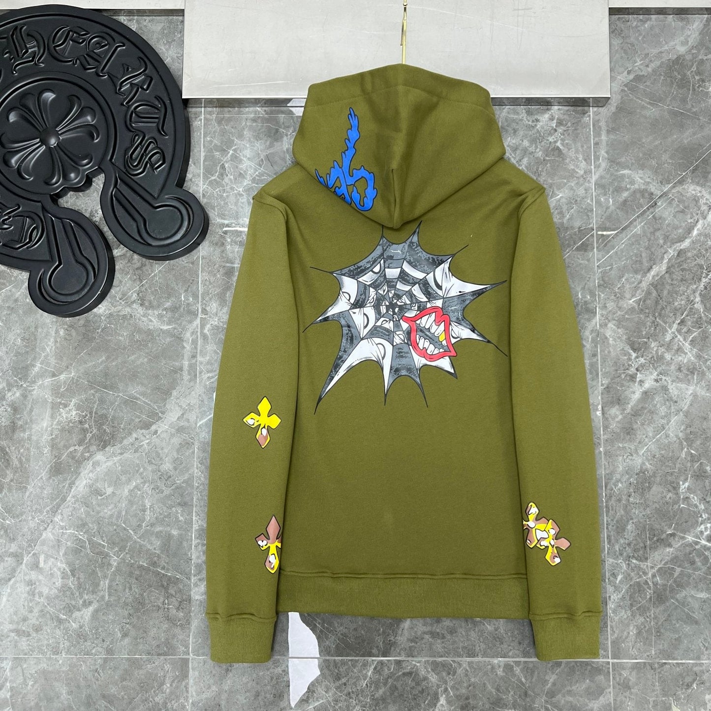 Chrome hearts sage  green hoodie