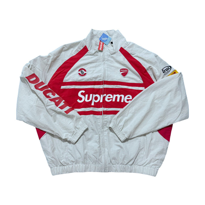 Supreme Ducati track jacket  white and red