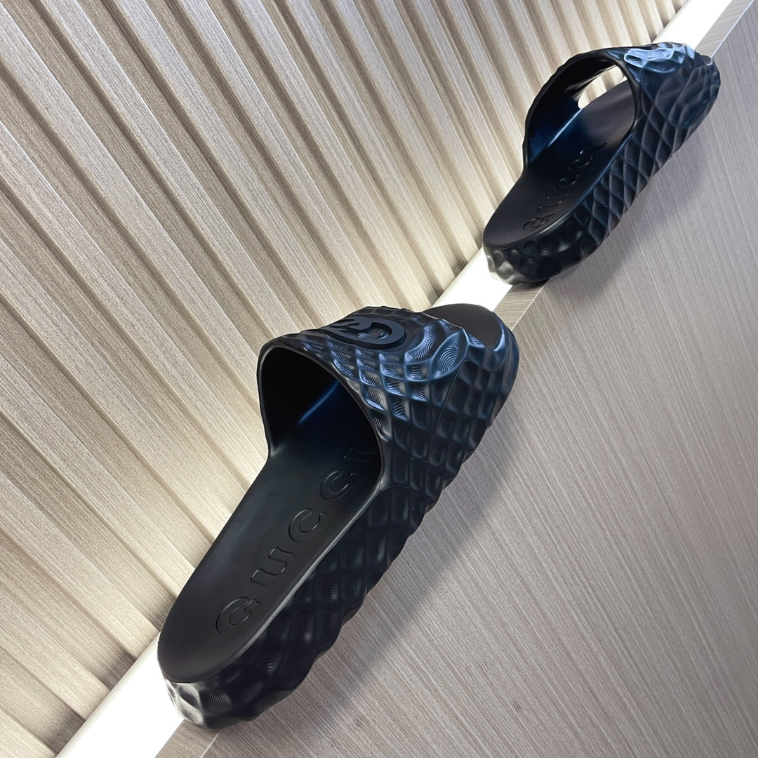 Black Gucci slides