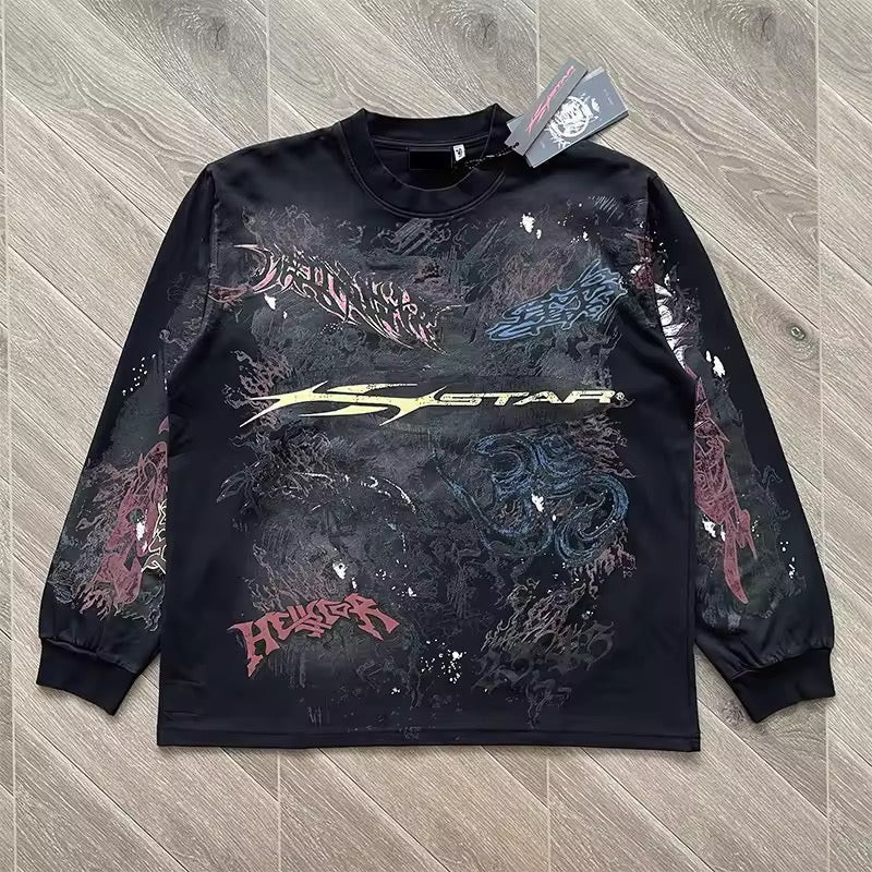 Hellstar black graffiti longsleave