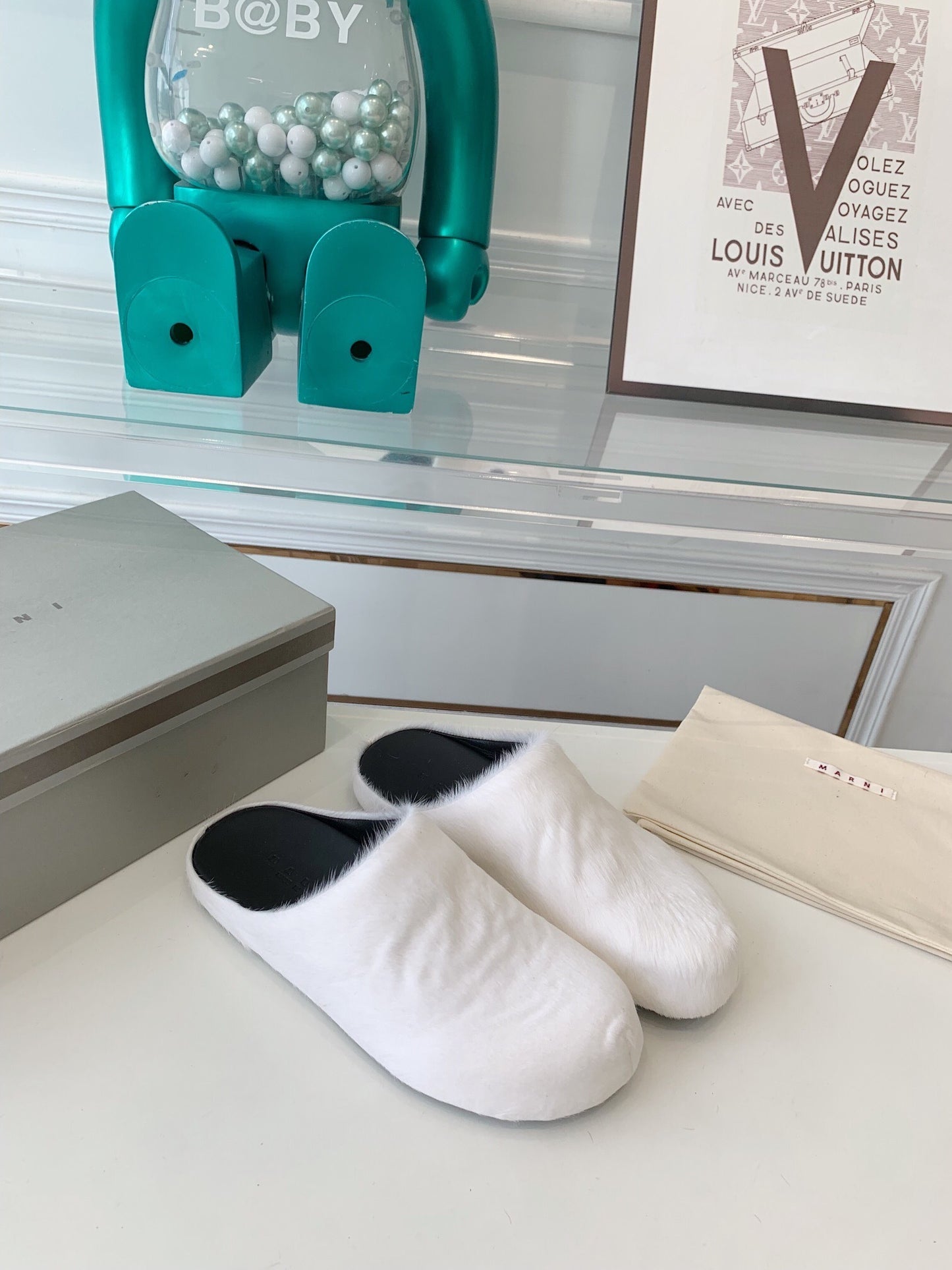 Marni slides loafers dark white