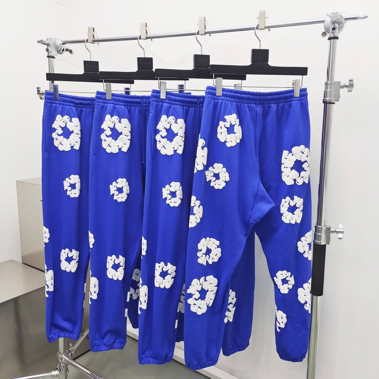 Dark blue denim tears sweatpants