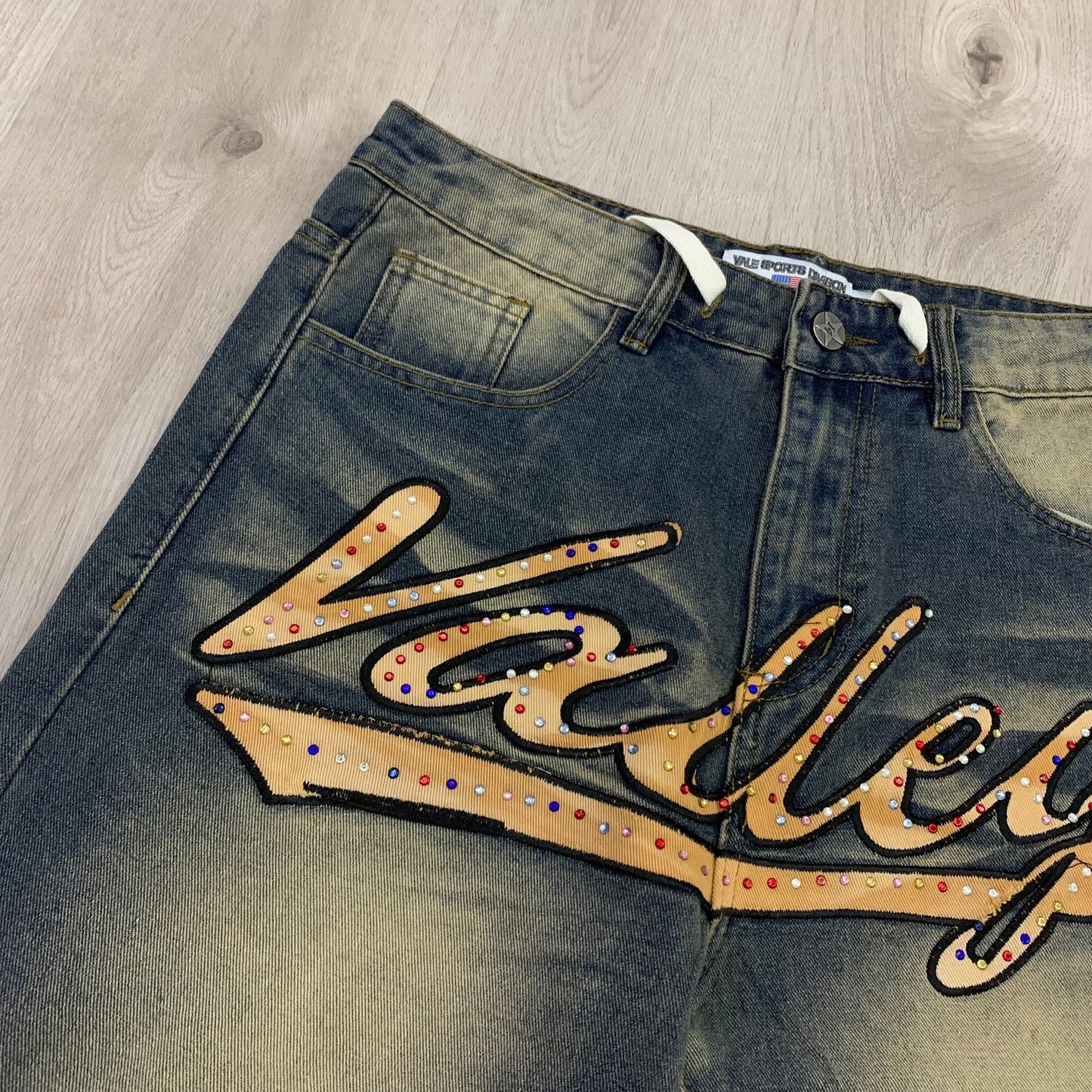 Vale forever  beige acid washed  skittles jorts