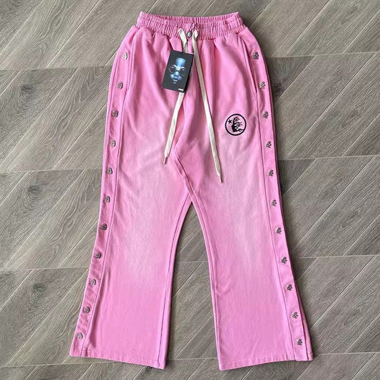 Hellstar pink button up sweatpants