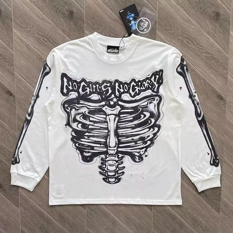 Hellstar Studios AirBrushed Bones White Longsleeve – AS&J