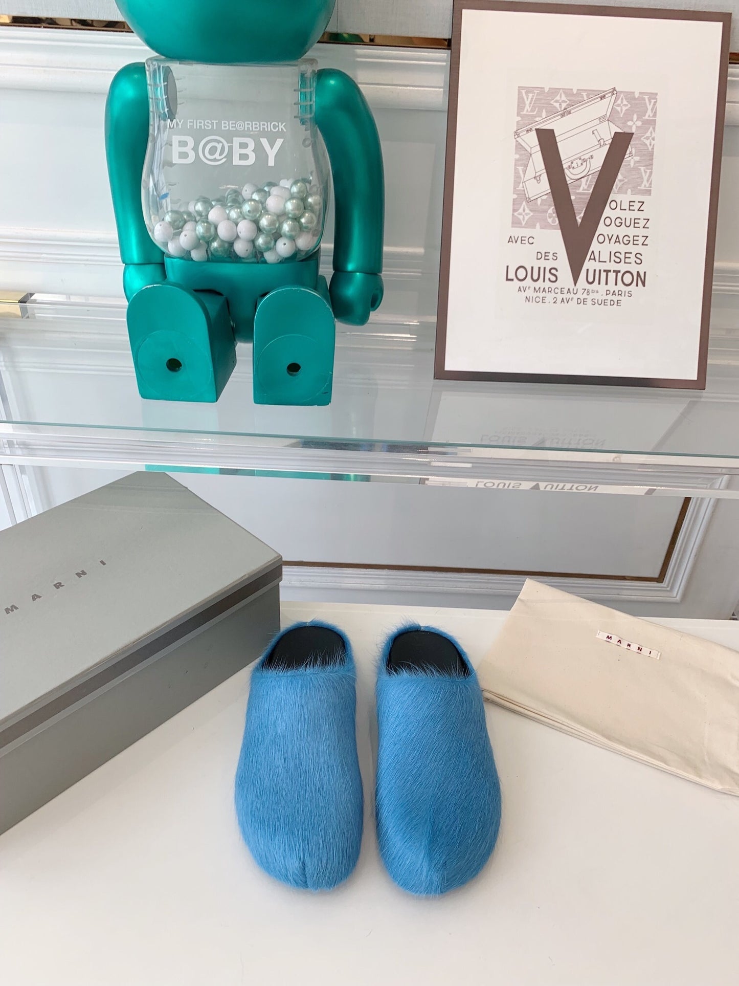 Marni slides loafers light blue
