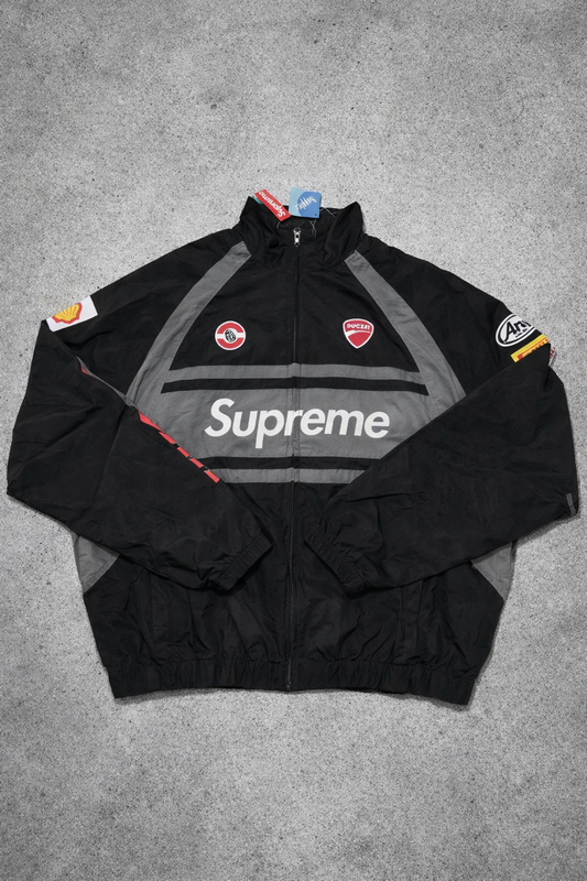 Supreme Ducati track jacket black gray and red