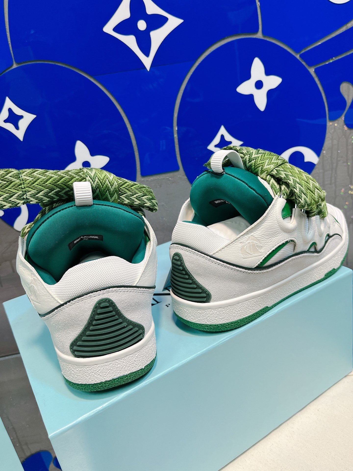 Green Lanvins curb sneakers