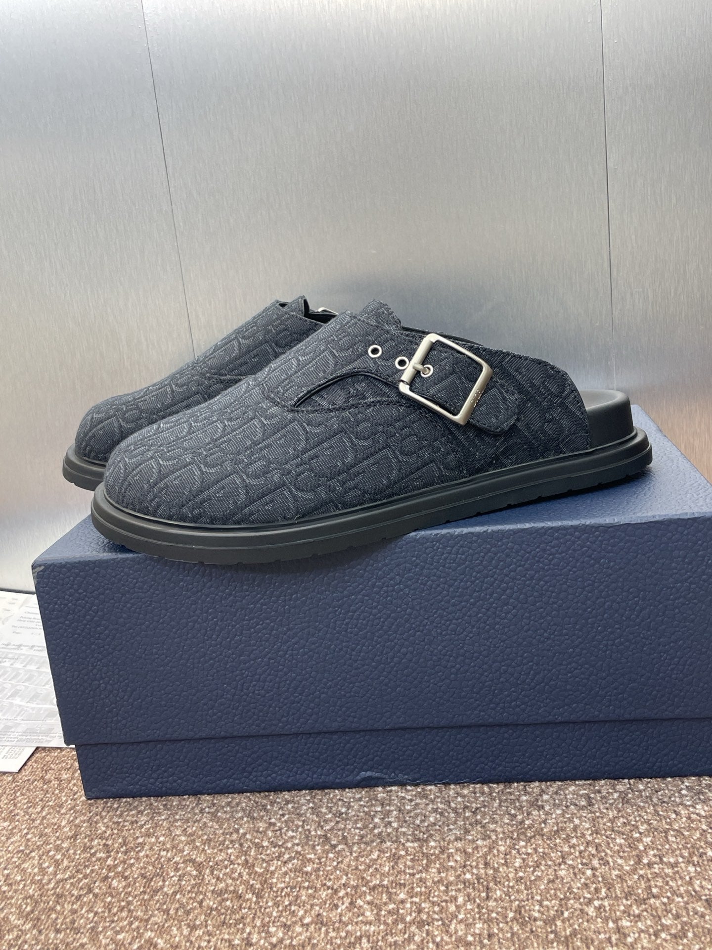 Black Dior loafer clogs