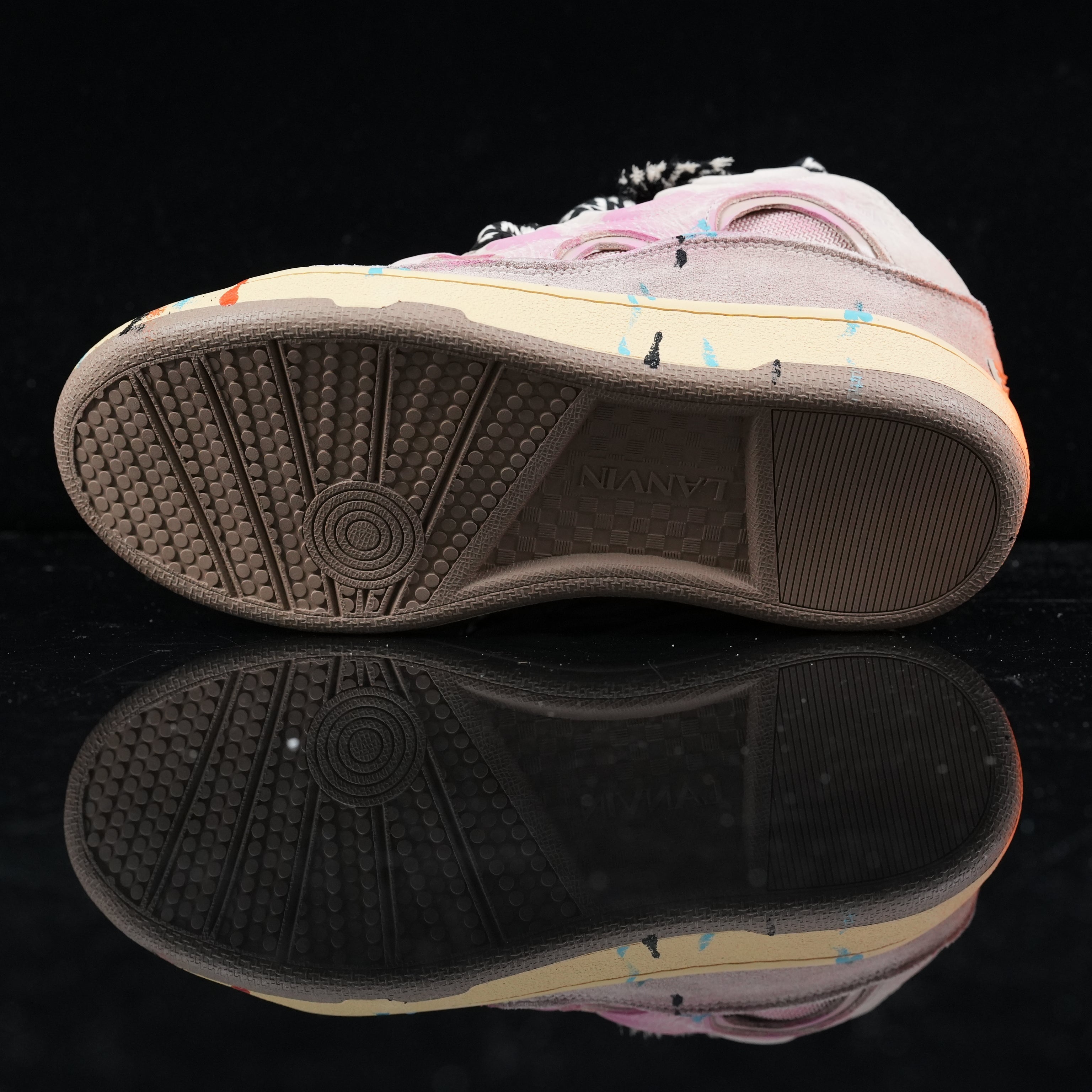 Gallery Dept. x Lanvin Curb Light Sneakers 'Paint Drip - Pale Pink'
