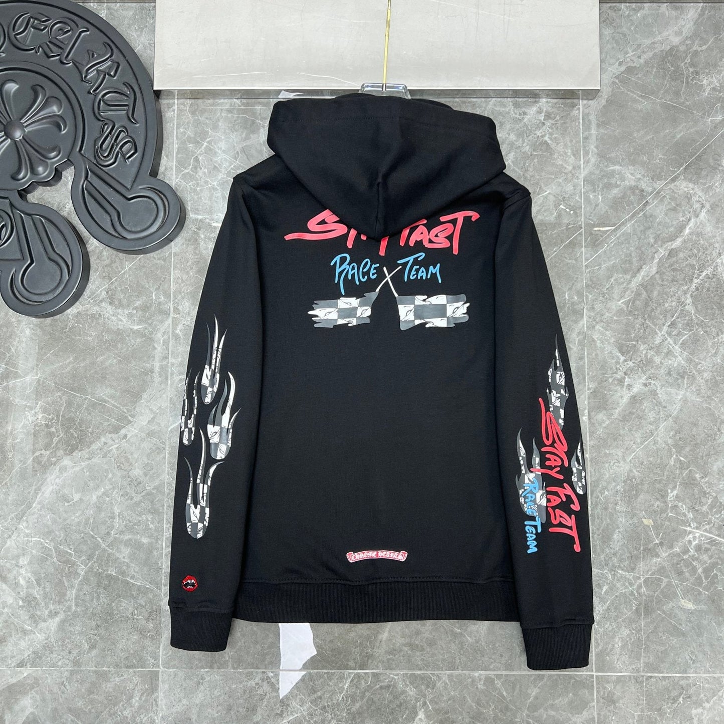 Chrome  hearts black race team hoodie