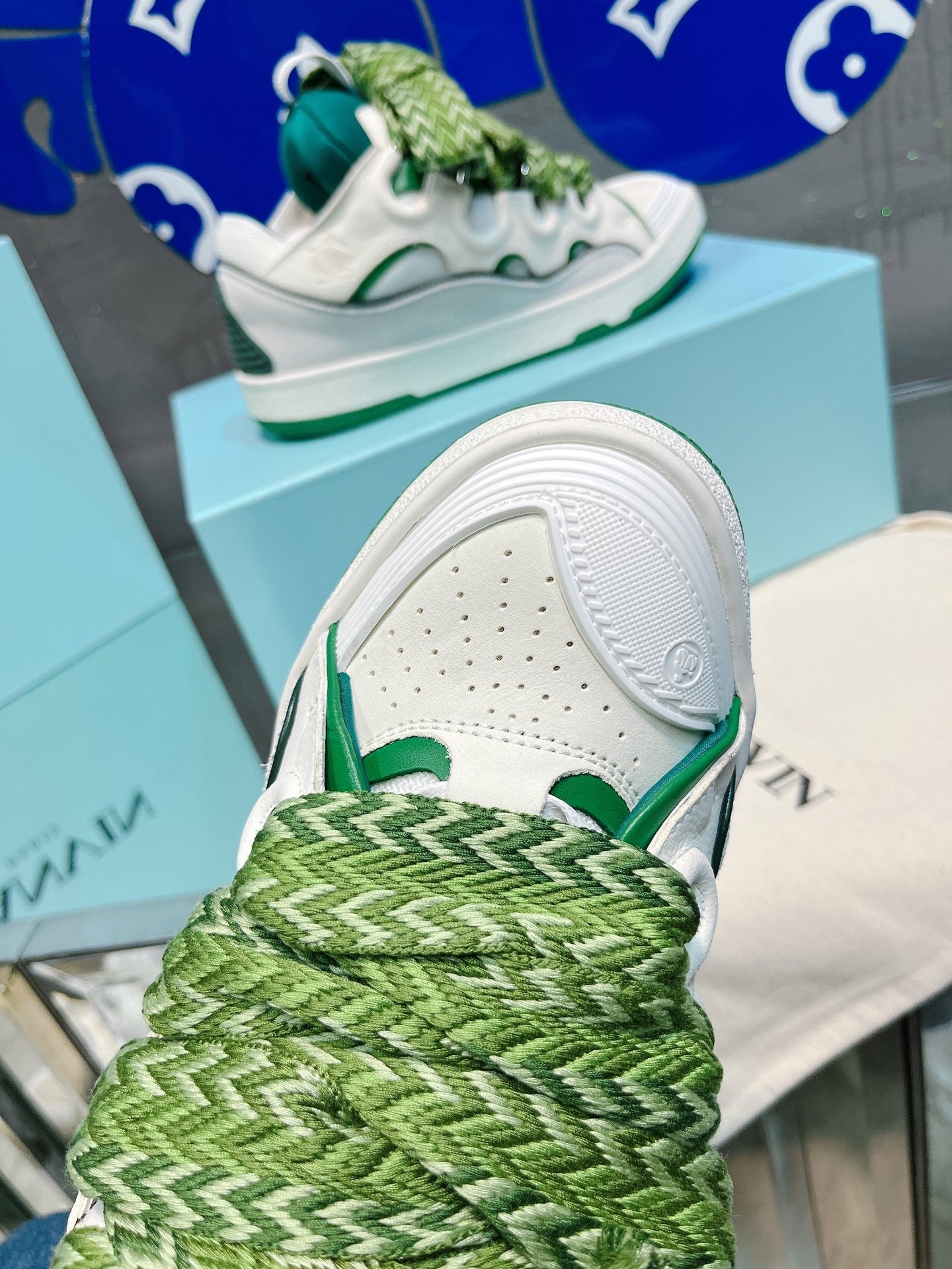 Green Lanvins curb sneakers