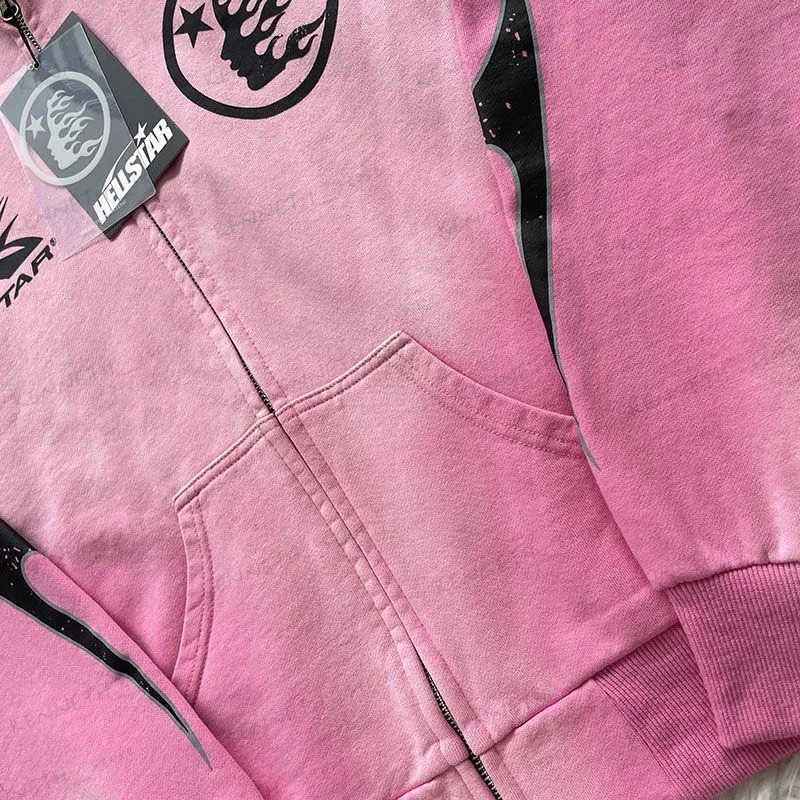 Hellstar pink zip up hoodie