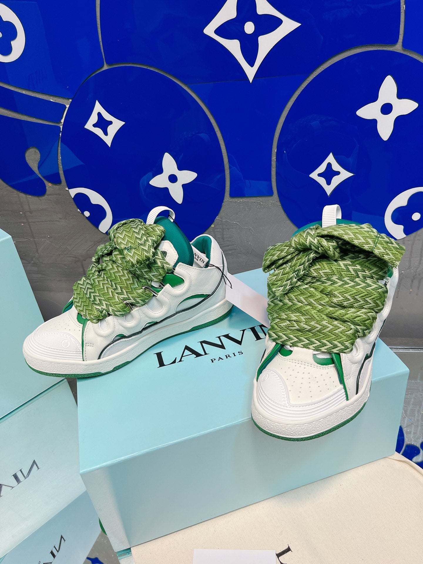 Green Lanvins curb sneakers