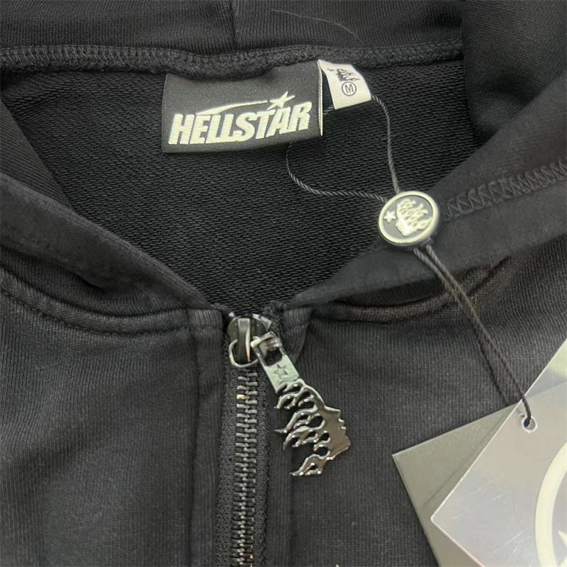 Hellstar acid washed zip up hoodie