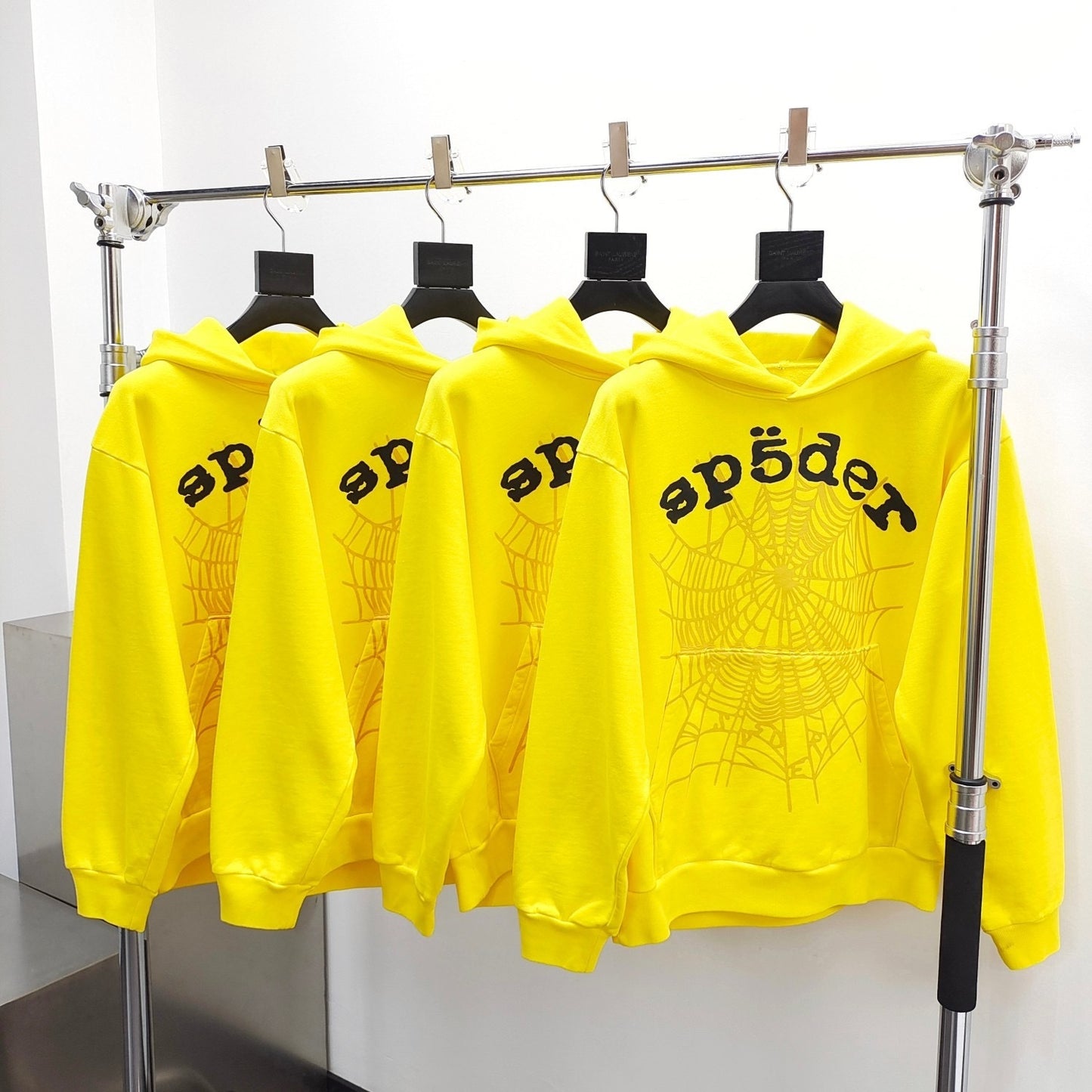 Sp5der Worldwide Web black and yellow  Hoodie