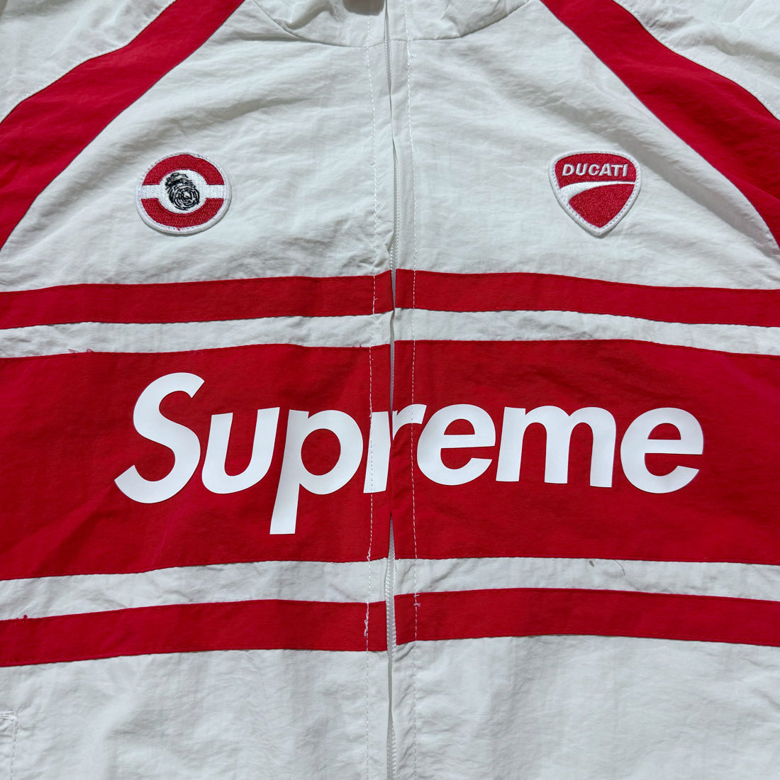 Supreme Ducati track jacket  white and red