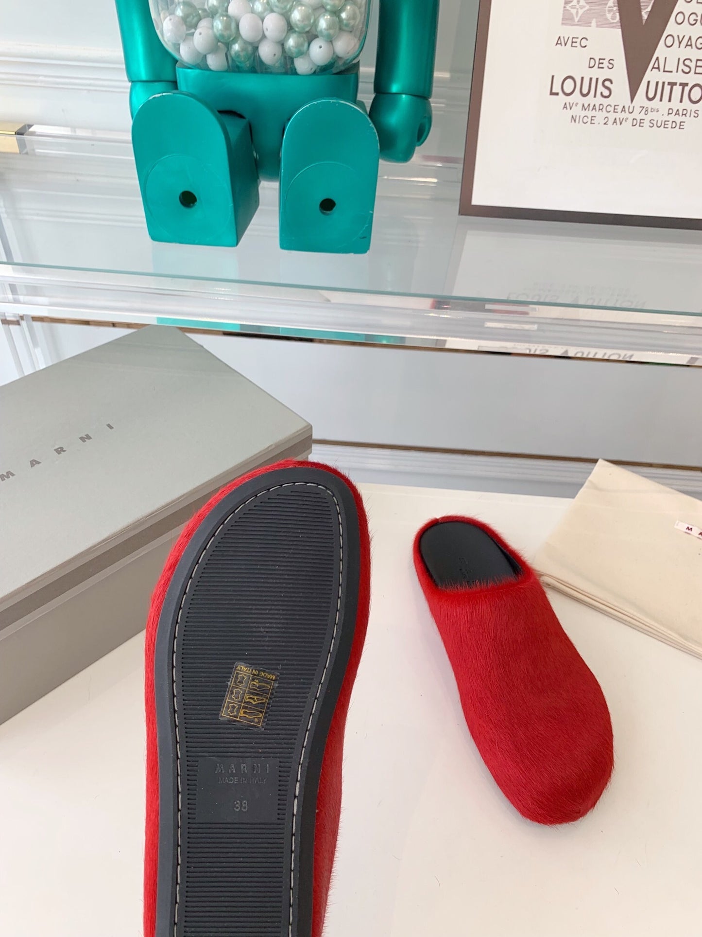 Marni slides loafers red