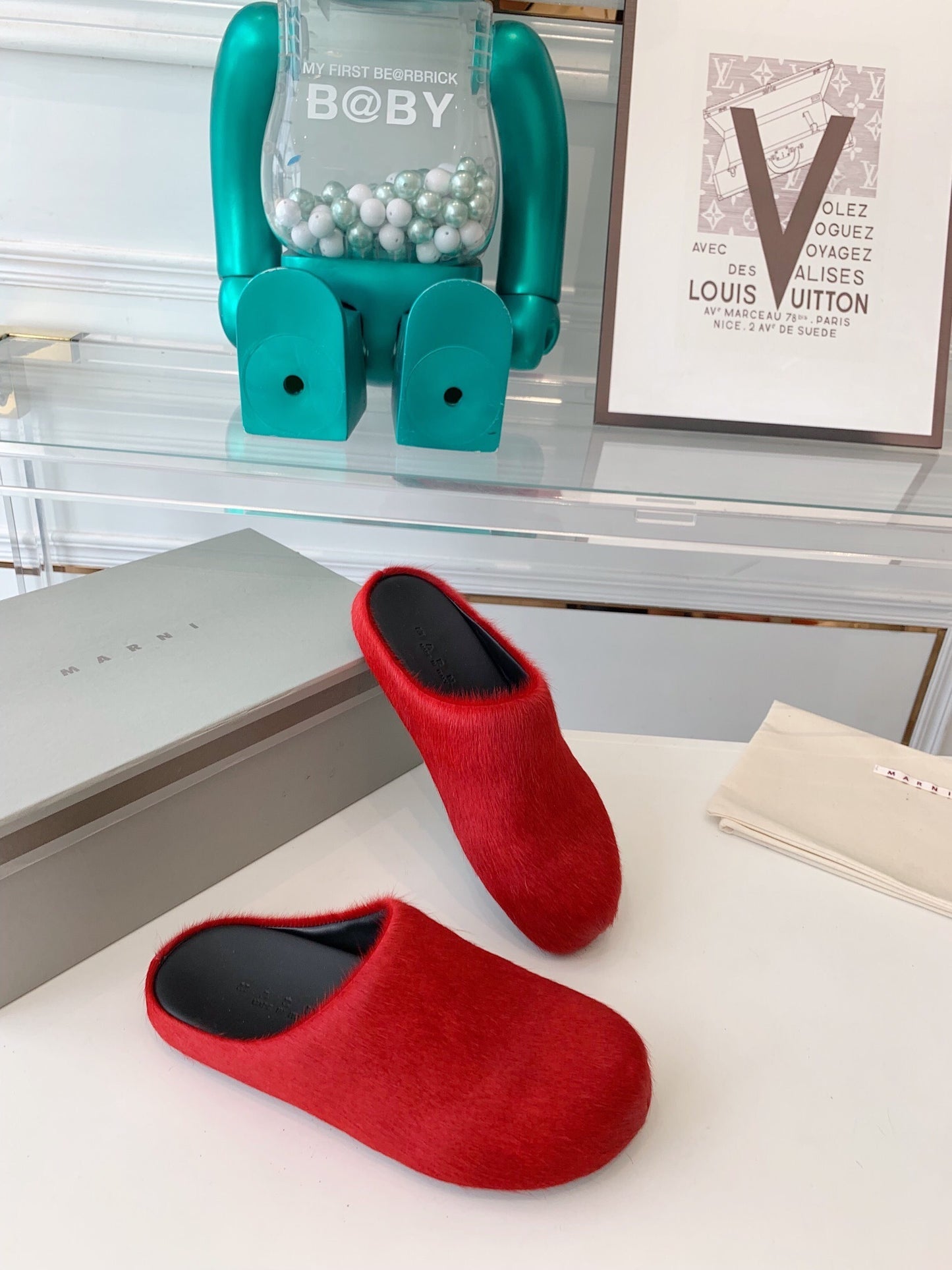 Marni slides loafers red