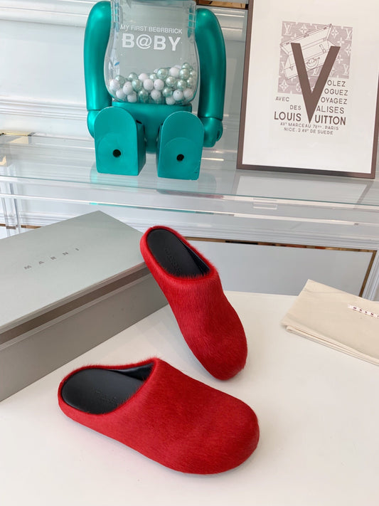 Marni slides loafers red
